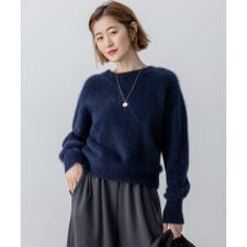 フォックスカシミヤファー ショート丈 ニット