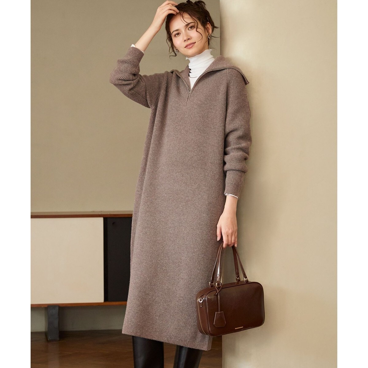 洗える】ヴィスコースストレッチ エンブロイダリー ワンピース | 23区