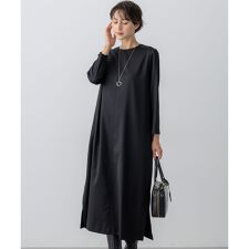 【洗える】メリノウールサテン ワンピース