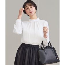 【VERY掲載】バックサテンアムンゼン フリルデザインシャツ