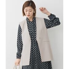 【セットアップ対応/洗える】トリアセダブルジョーゼット ジレ