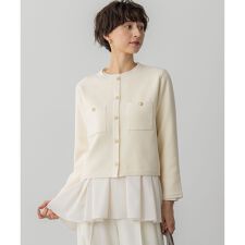 【洗える】ベロアニット カーディガン