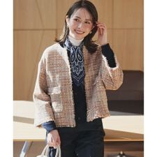 GIOLICAツイード ノーカラー ジャケット