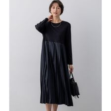 ニットセットアップ プリーツコンビ ワンピース