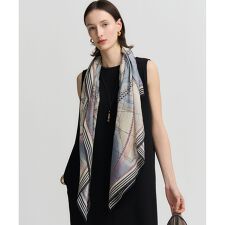 コットンシルク マップ柄 ストール