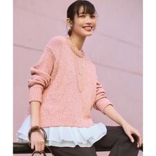 コットンコードミックス クロップド ニット