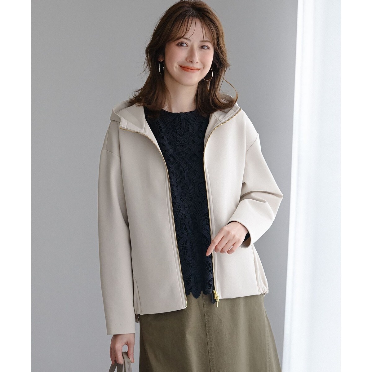 洗える】コットンエアー ギャザー ライトアウター | 23区(23KU