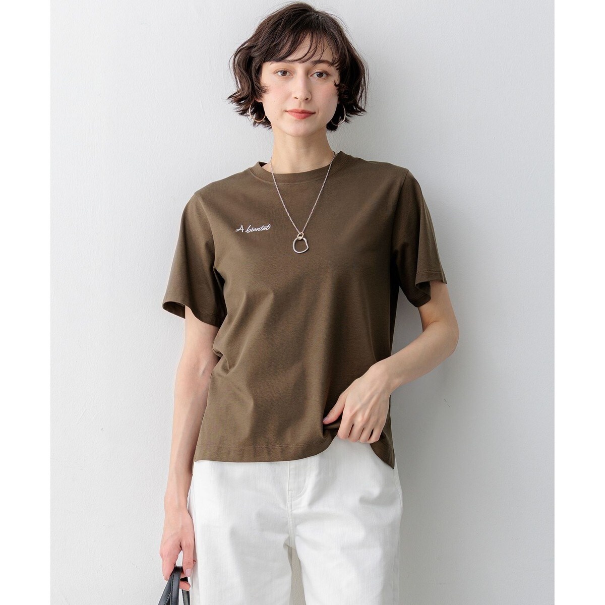 【Oggi掲載】バック刺繍 メッセージロゴ Tシャツ