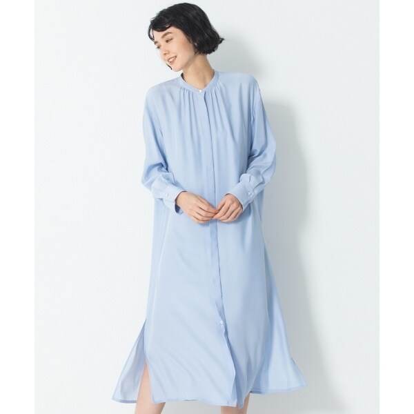 美品⁑23区　洗えるシルクプレーンクロスワンピース　44 大きいサイズ　ブルー 洗える】シルクプレーンクロス ワンピース | 23区(23KU) | マルイ