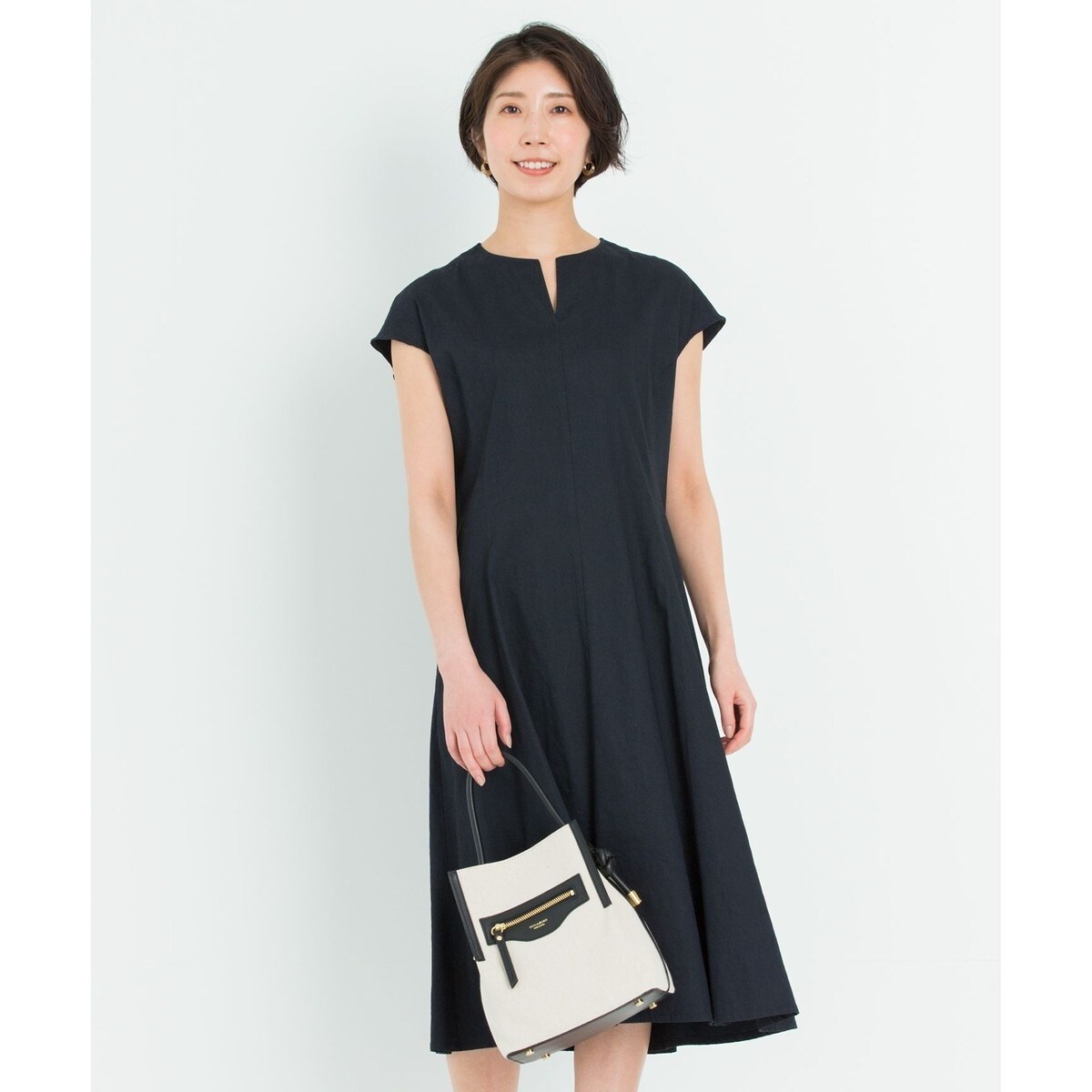 【美品】23区 洗える リネン ヴィスコース ストレッチ ワンピース 麻 完売品 洗える】リネンヴィスコースストレッチ ワンピース | 23区(23KU