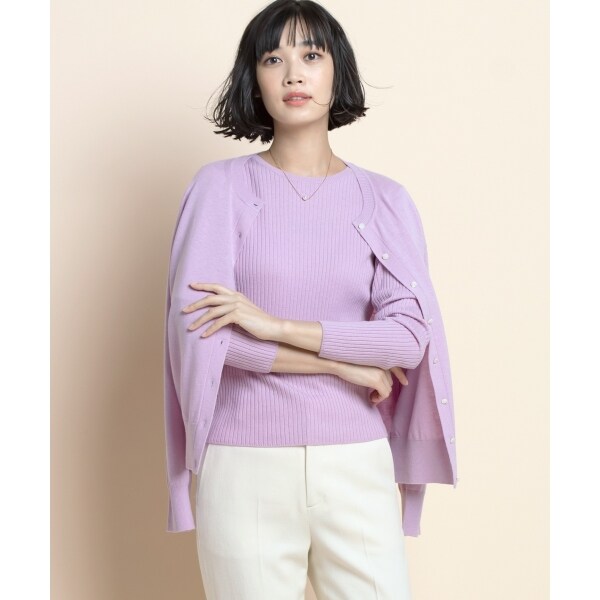 完売【マガジン掲載】シルクブレンド ニットアンサンブル マガジン掲載】シルクブレンド ニットアンサンブル（番号L56