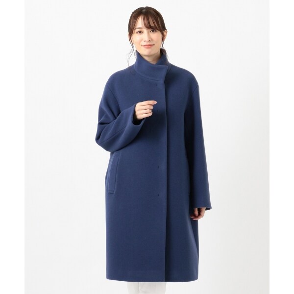 中村アンさん着用】ダブルクロスベロアスタンドカラー コート（番号