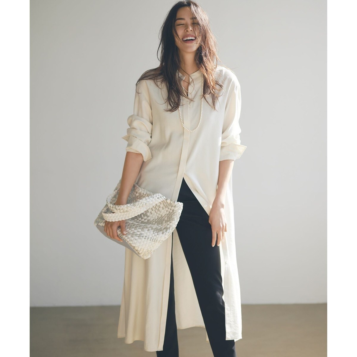 23区　リネンロングシャツ 楽天市場】リネン ブラウス（ブランド23区）の通販