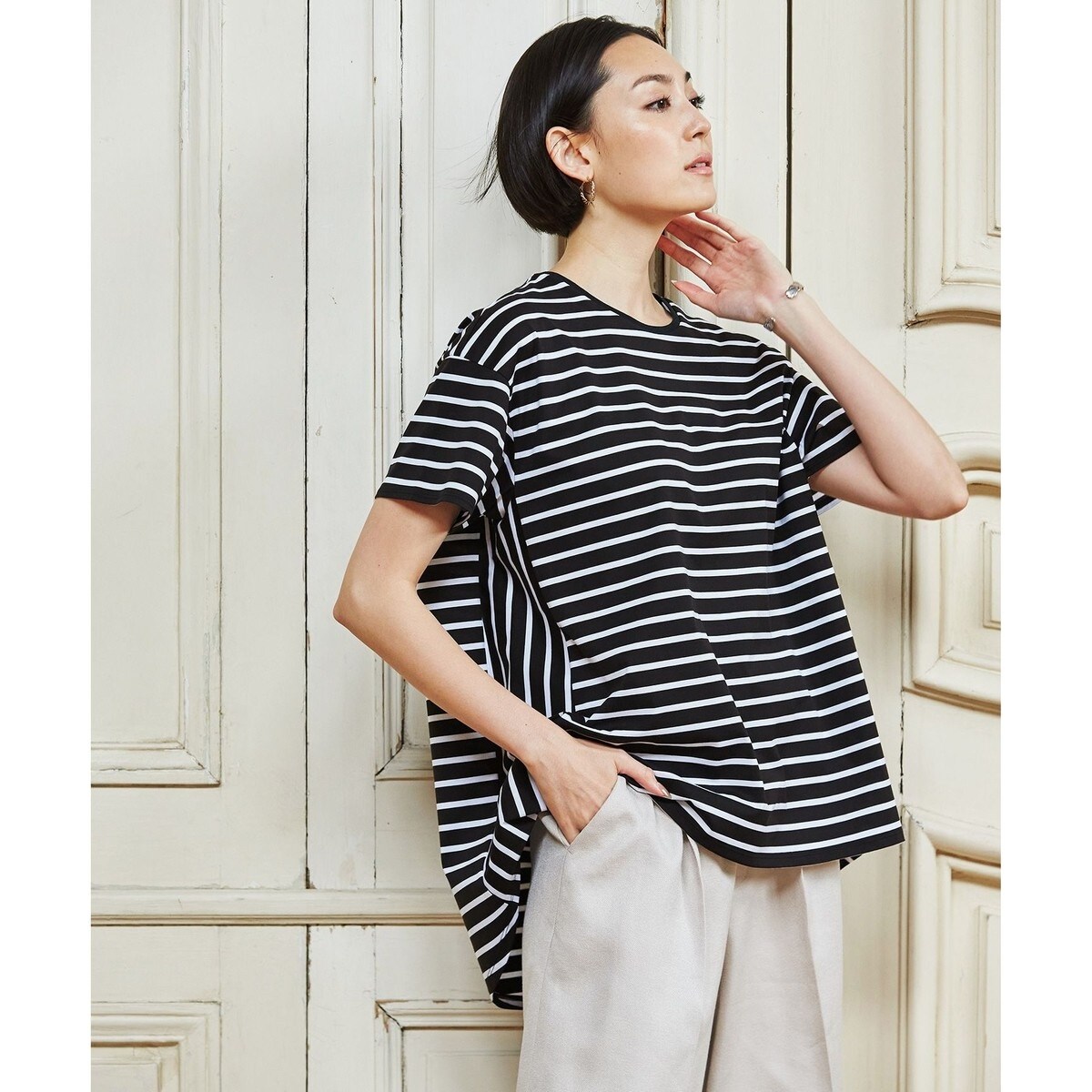 visvim コットンボーダーTシャツ サイズ3 カットソー VISVIM - 【美品】visvim ビズビム Tシャツ サイズ:3 / バック