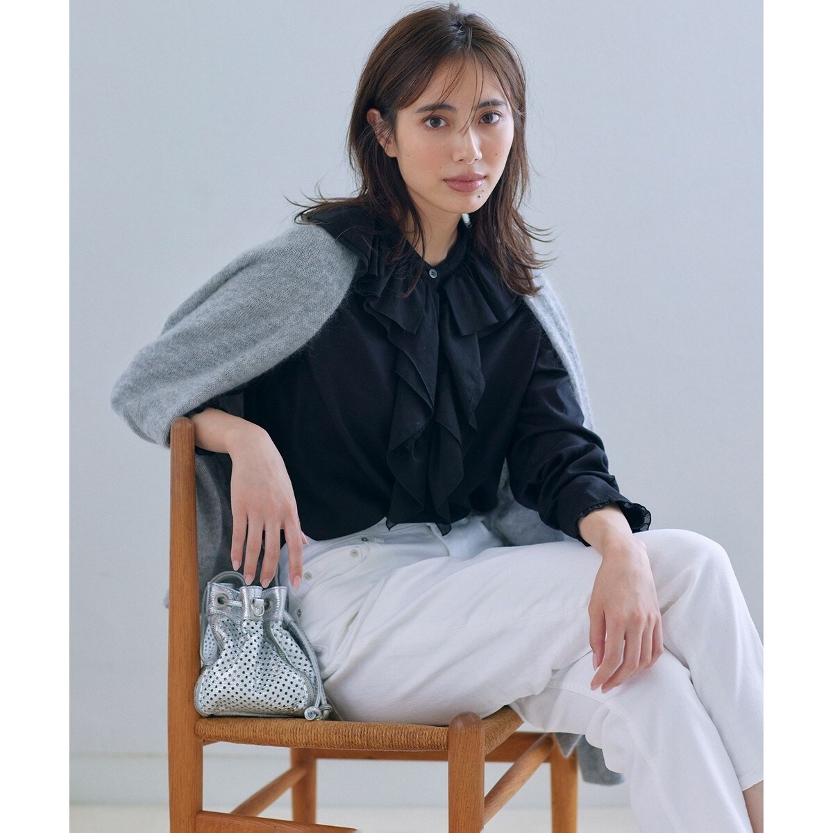 【極美品】23区　ファインモヘヤ Vネックカーディガン　軽量　定価27,940円 23区 - 【極美品】23区 ファインモヘヤ Vネックカーディガン 軽量 定価