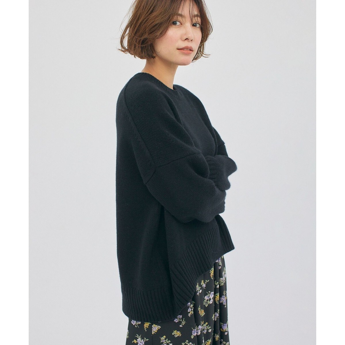 23区 MY STANDARD カシミア混 バルキーニット セール】 【GLOW11月号掲載】ヘアリーラメリリー バルキー
