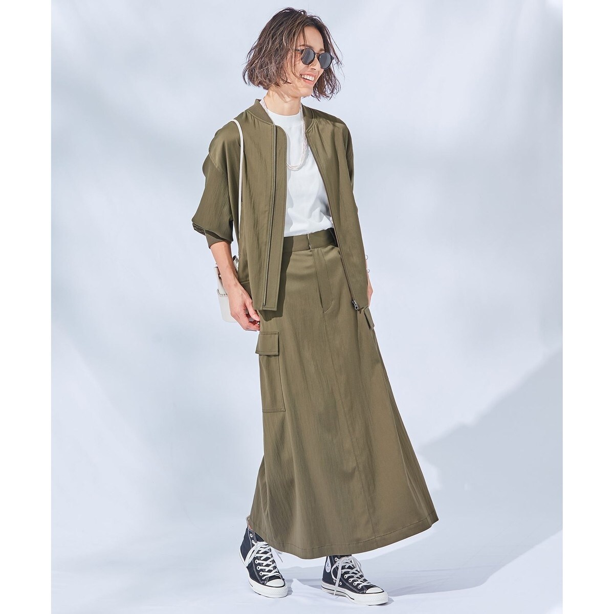 最終価格　23区L キュプラナイロンストレッチ MA-1 ブルゾン 44 キュプラナイロンストレッチ MA-1 ブルゾン | 23区(23KU