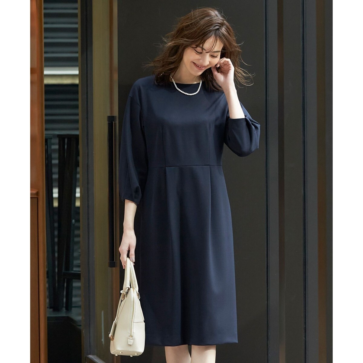 23区 ドライコットンジャージー イレギュラーヘムワンピース 44 大きい