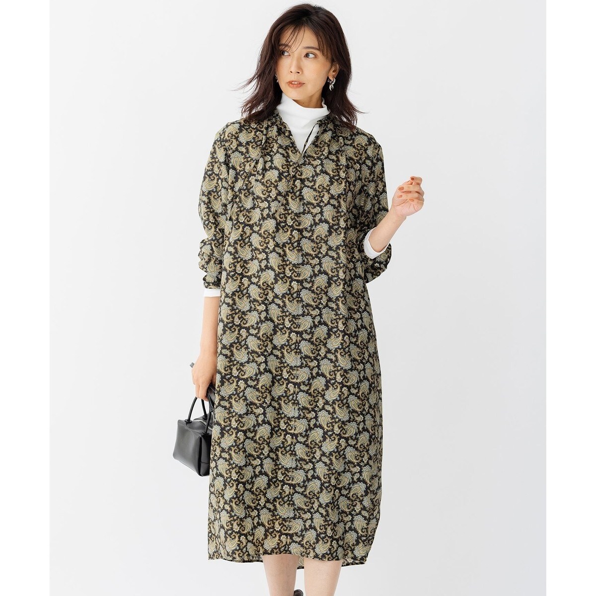 23区 S　【洗える】RATTI　ペイズリープリント　ワンピーサイズ32 洗える】Rattiペイズリープリント ティアード ワンピース