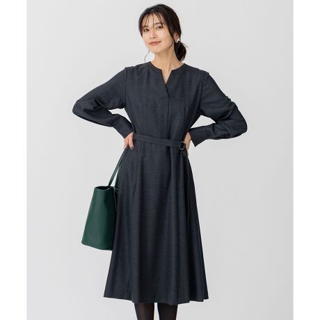 ウールジョーゼット フィットアンドフレア ワンピース | 23区(23KU  