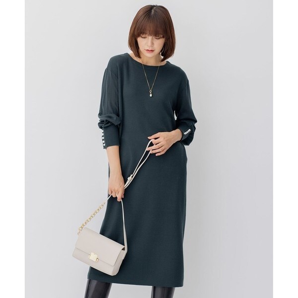 CLASSY.1月号掲載】ウールブレンド パール ニットワンピース | 23区