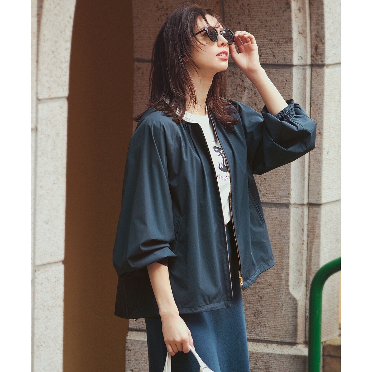 ナイロン2WAYストレッチ ノーカラー ブルゾン | 23区(23KU