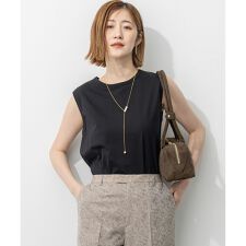 【新色追加/洗える】コットンベアジャージー ノースリーブ Tシャツ