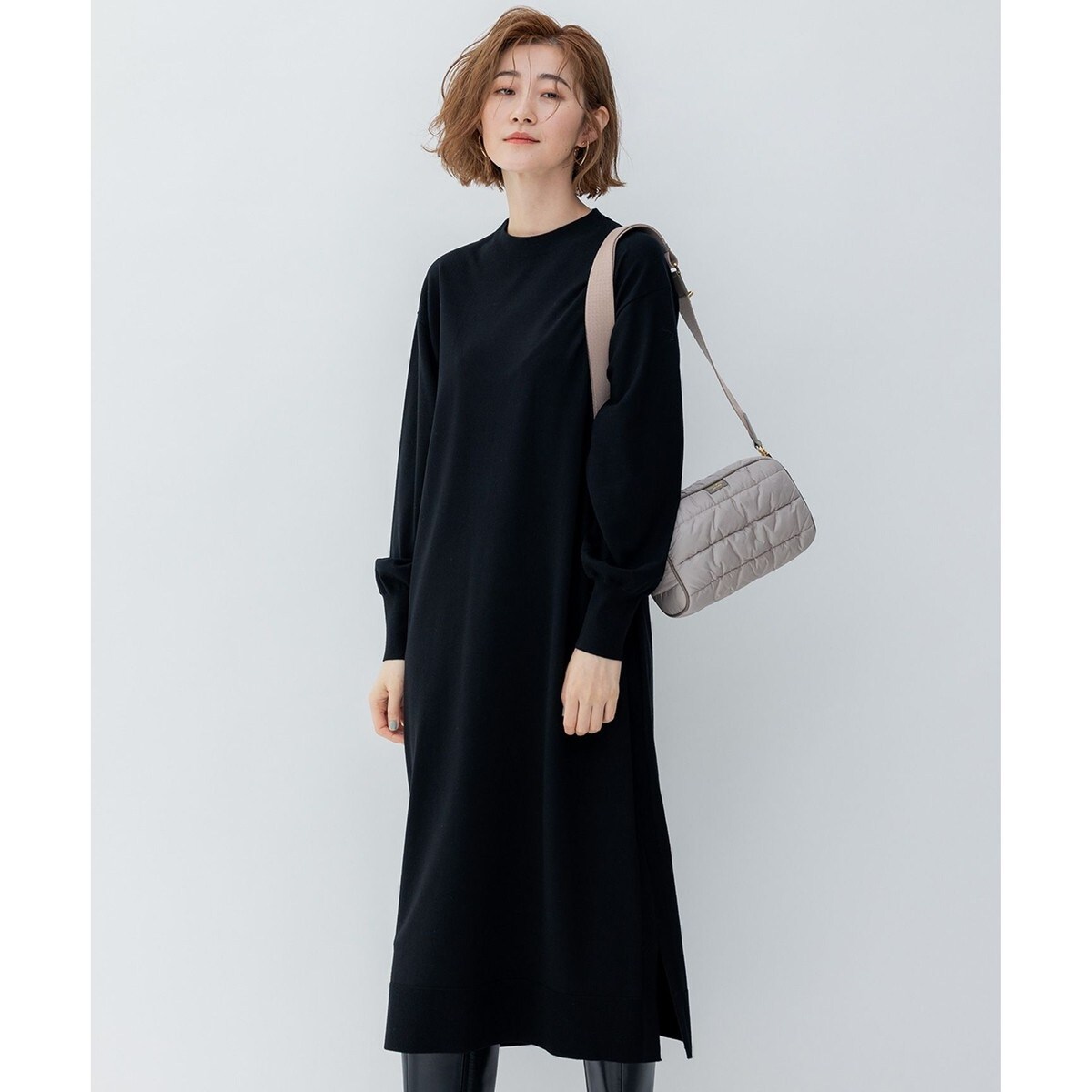 23区 【新品】【洗える】ヴィスコースストレッチ ストレート ニットワンピース 洗える】ヴィスコースストレッチ ストレート ニットワンピース