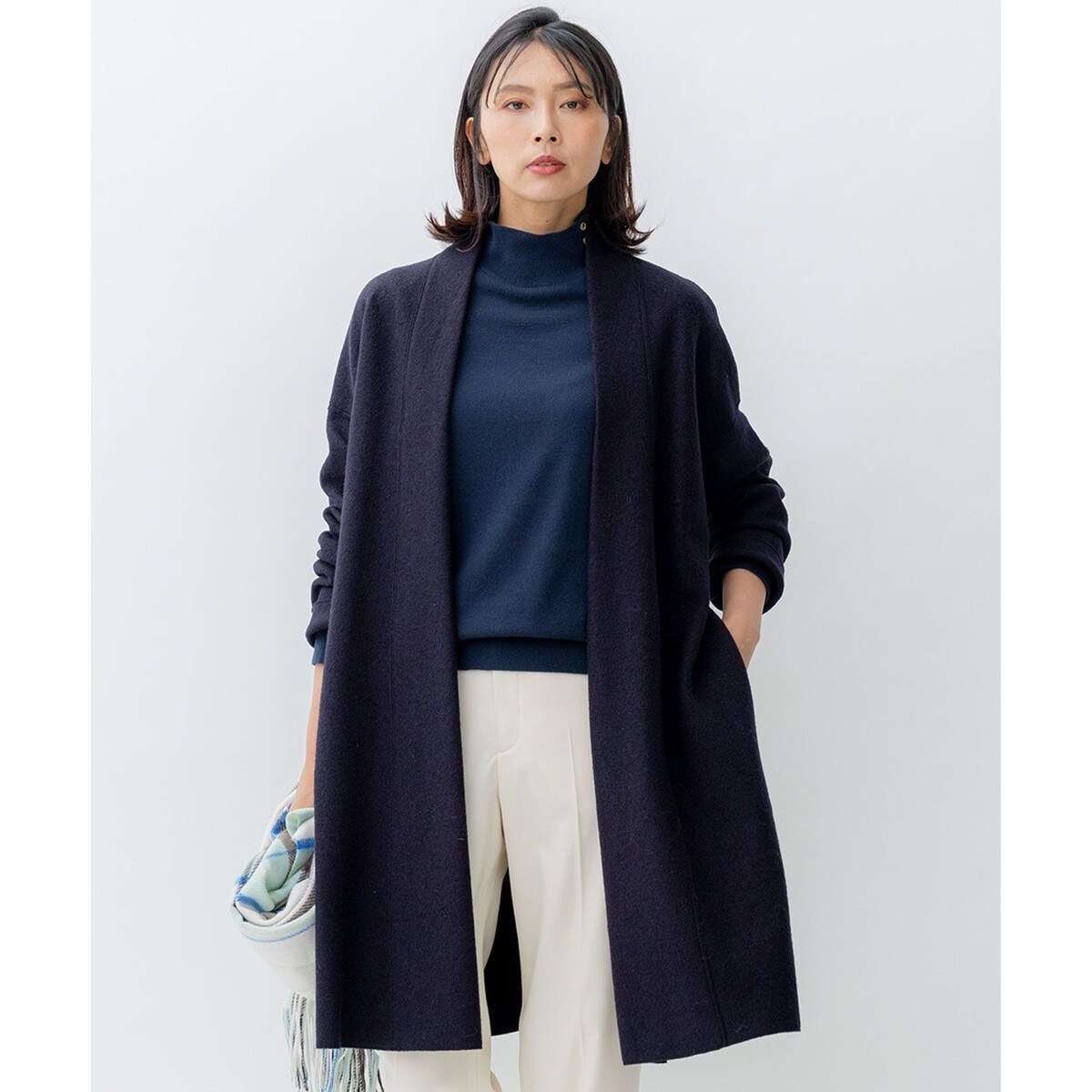 【美品✨ウール】23区 コンプレストパイルコーディガン ウール コート ロング コンプレストパイル コーディガン / 23区 | ファッション通販