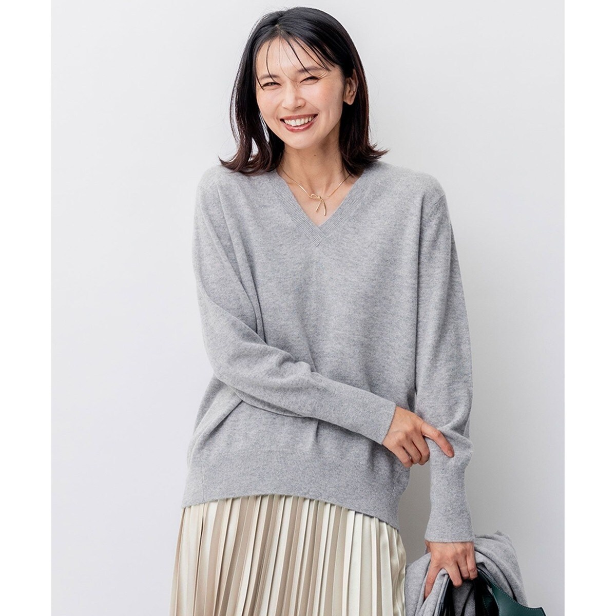 ニット セーター 「杏さん着用/洗える」ピュアカシミヤ Vネック ニット レディース 杏さん着用／洗える】ウールカシミヤ ハイネック ニット