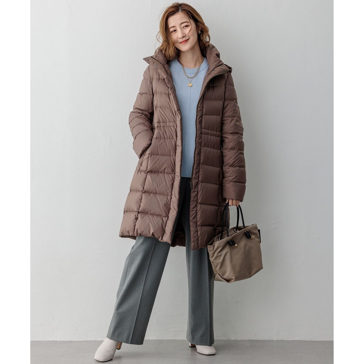 新色追加/洗える/撥水加工】シレータフタ ロング ダウンコート