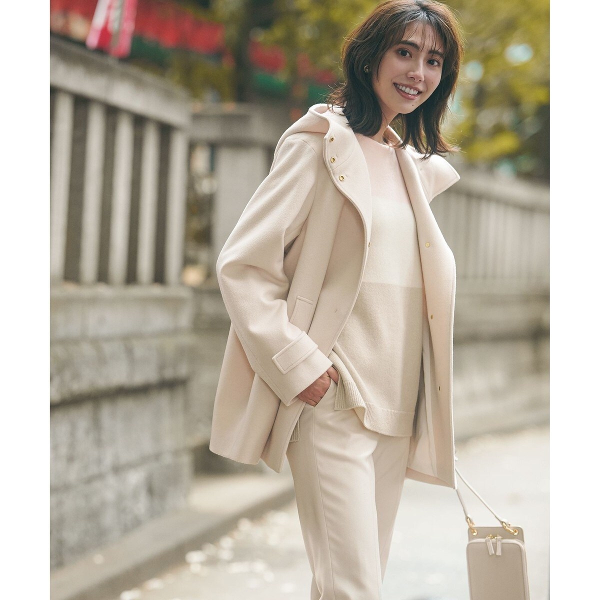 ウールカシミヤビーバー フード付き ショートコート | 23区(23KU