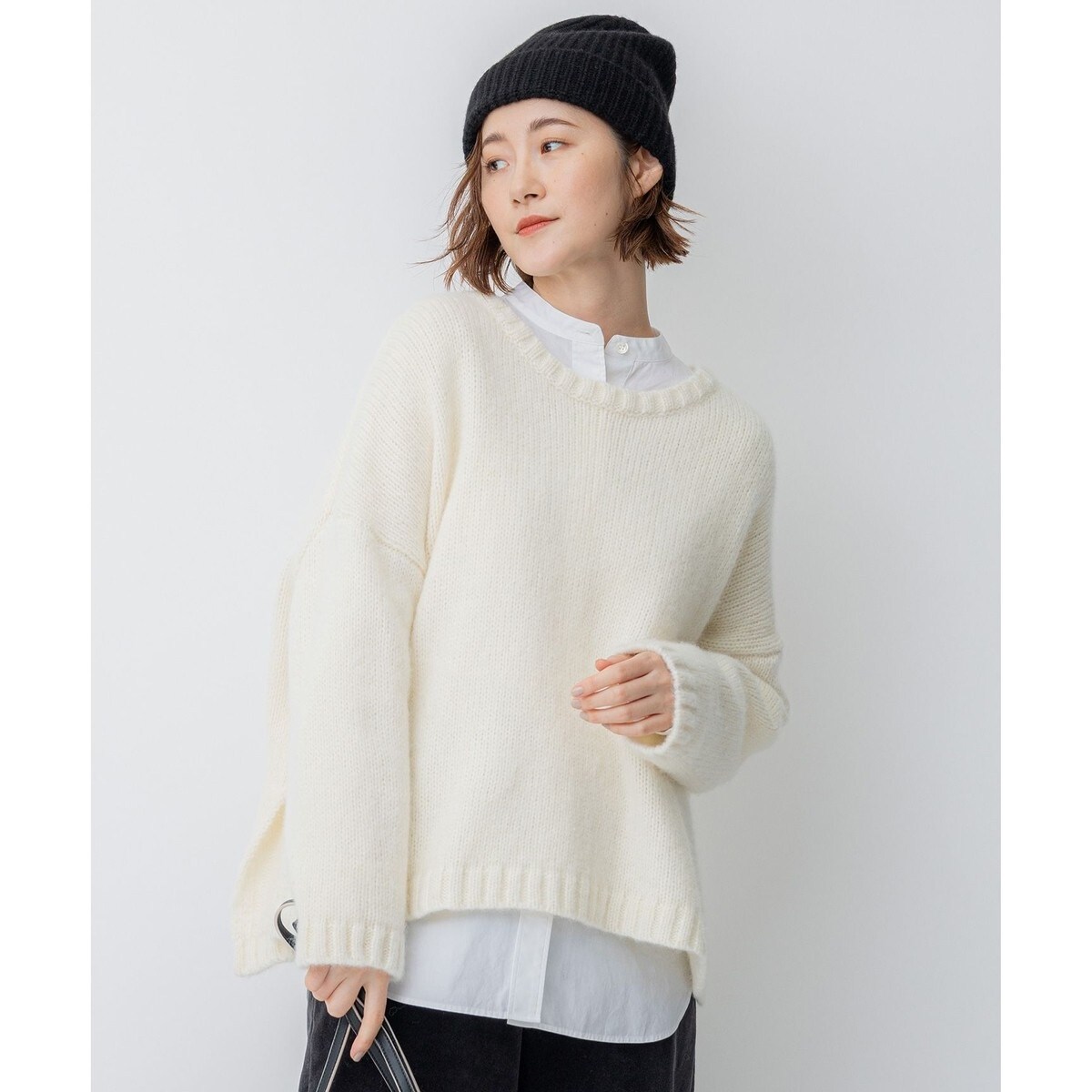 滝沢眞規子さん着用】ベビーアルパカ クロップド ニット | 23区(23KU