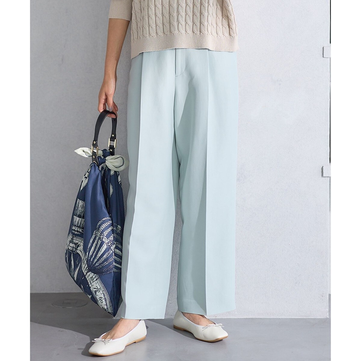 【Oggi4月号掲載/洗える】ハイカウントライトクロス クロップド パンツ Oggi4月号掲載／洗える】ハイカウントライトクロス