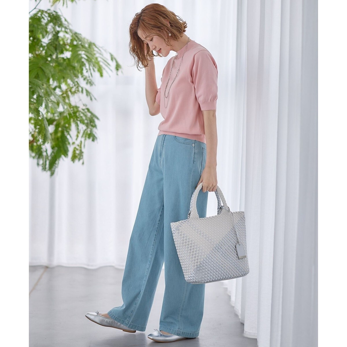 【Oggi4月号掲載/洗える】23区DENIM ライトダンガリー ワイドパンツ 23区｜【Oggi4月号掲載/洗える】23区DENIM ライトダンガリー