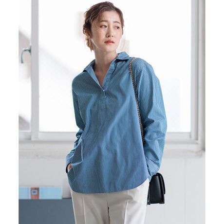 Oggi4月号掲載/洗える】CANCLINI スキッパー シャツ | 23区(23KU 