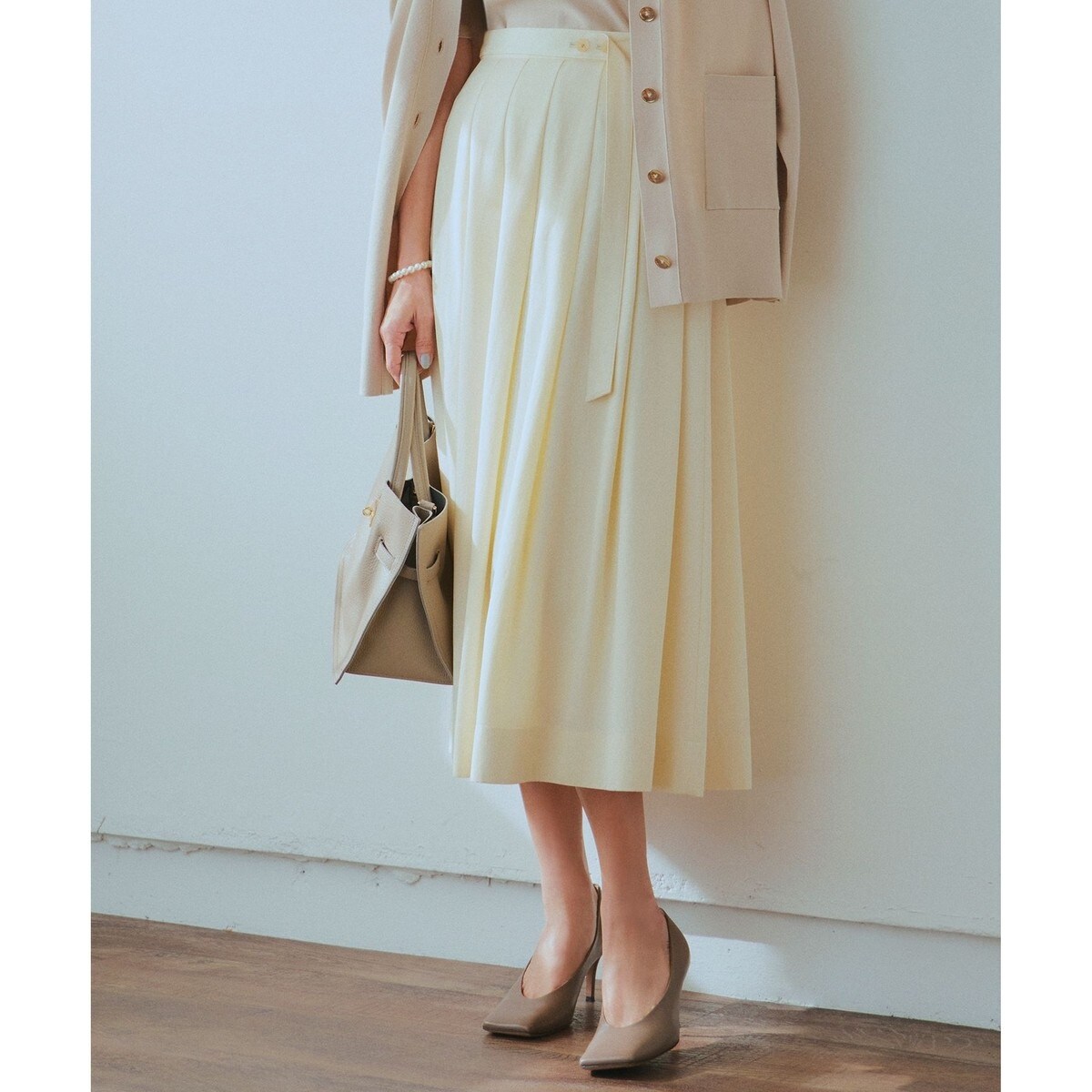 Oggi4月号掲載/洗える】ブライトツイル タック スカート | 23区