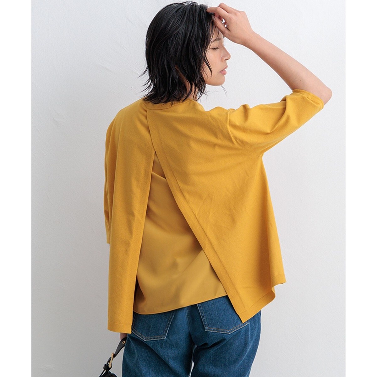 新品タグ付！23区/ヴィスコース/ストレッチ/クルーネックニット/洗える 好評素材につき新型追加】ヴィスコースストレッチ クルーネック ニット