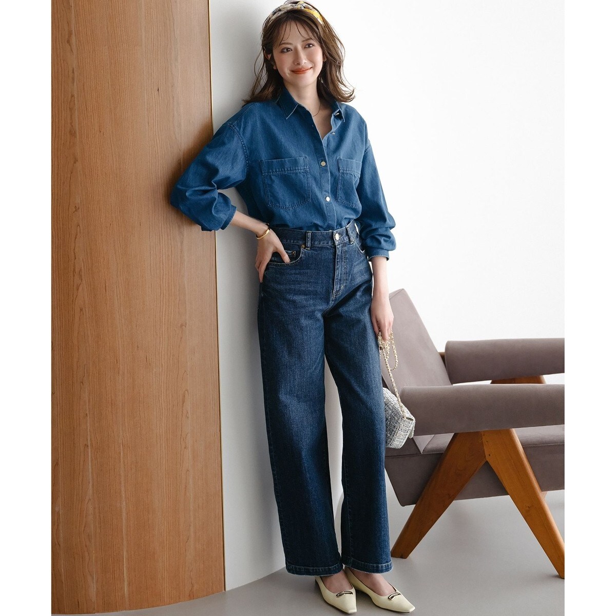 滝沢眞規子さん着用/VERY・Oggi掲載】23区DENIM ストレッチ ワイド