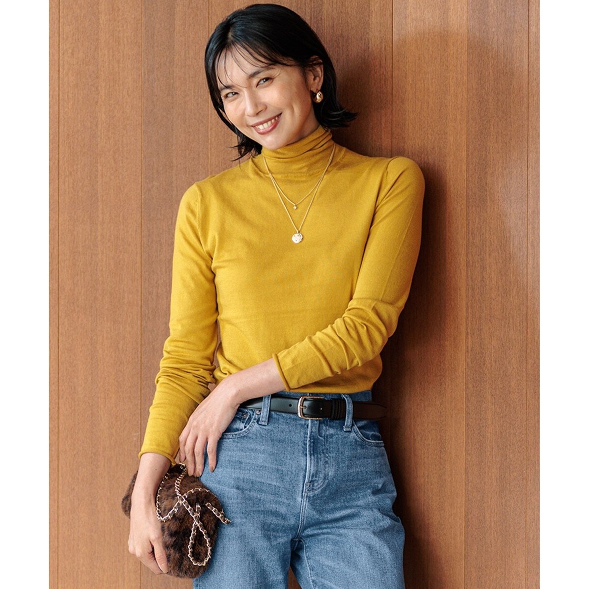 Oggi1月号/CLASSY.11月号掲載】スムージーコットン タートルネック