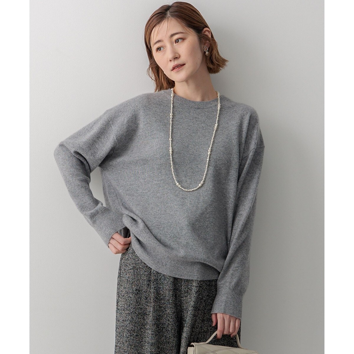 Oggi2月号掲載/洗える】ピュアカシミヤ クルーネック ニット | 23区