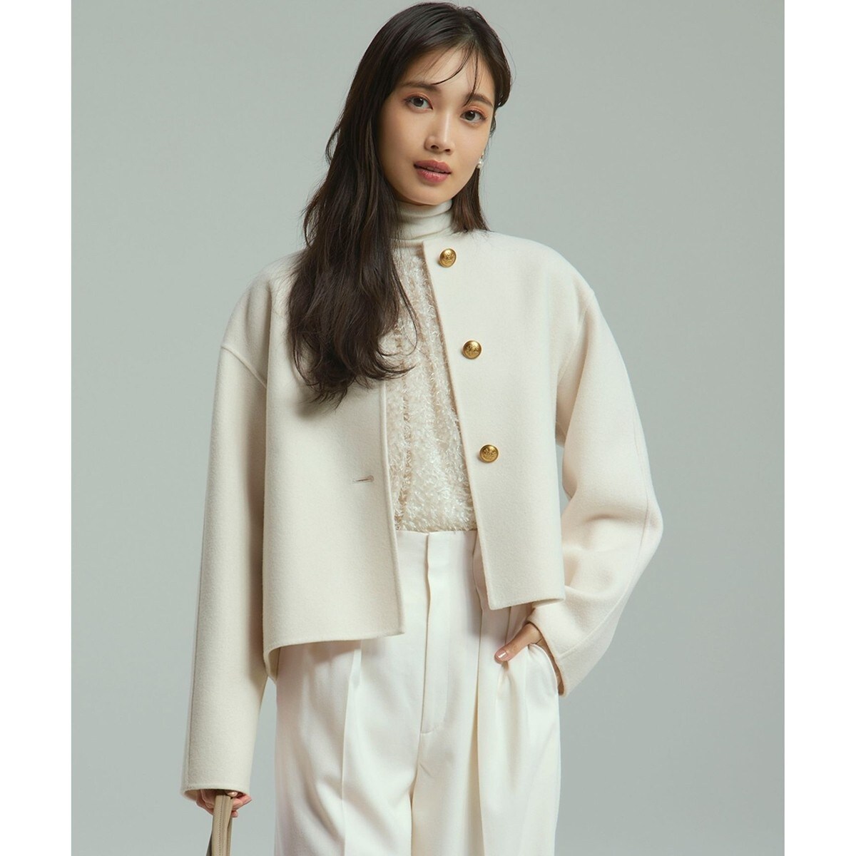 23区 - 23区 ボアジャージーノーカラーコート 36の通販 by パンナ's shop｜ニジュウサンクならラクマ