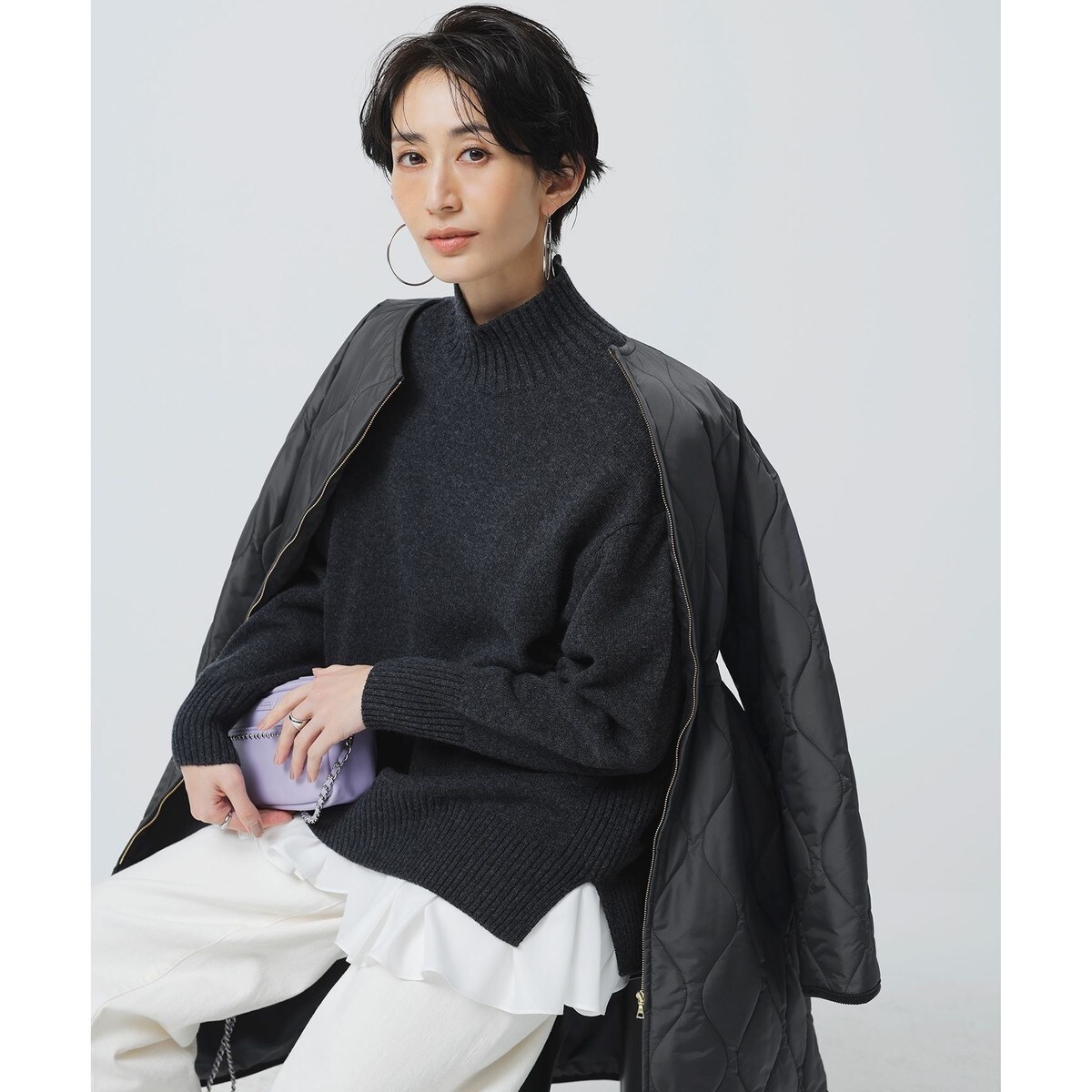 23区　カシミヤブレンド ハイネック ニット 23区 【杏さんセレクトカラー/一部先行予約】カシミヤブレンド
