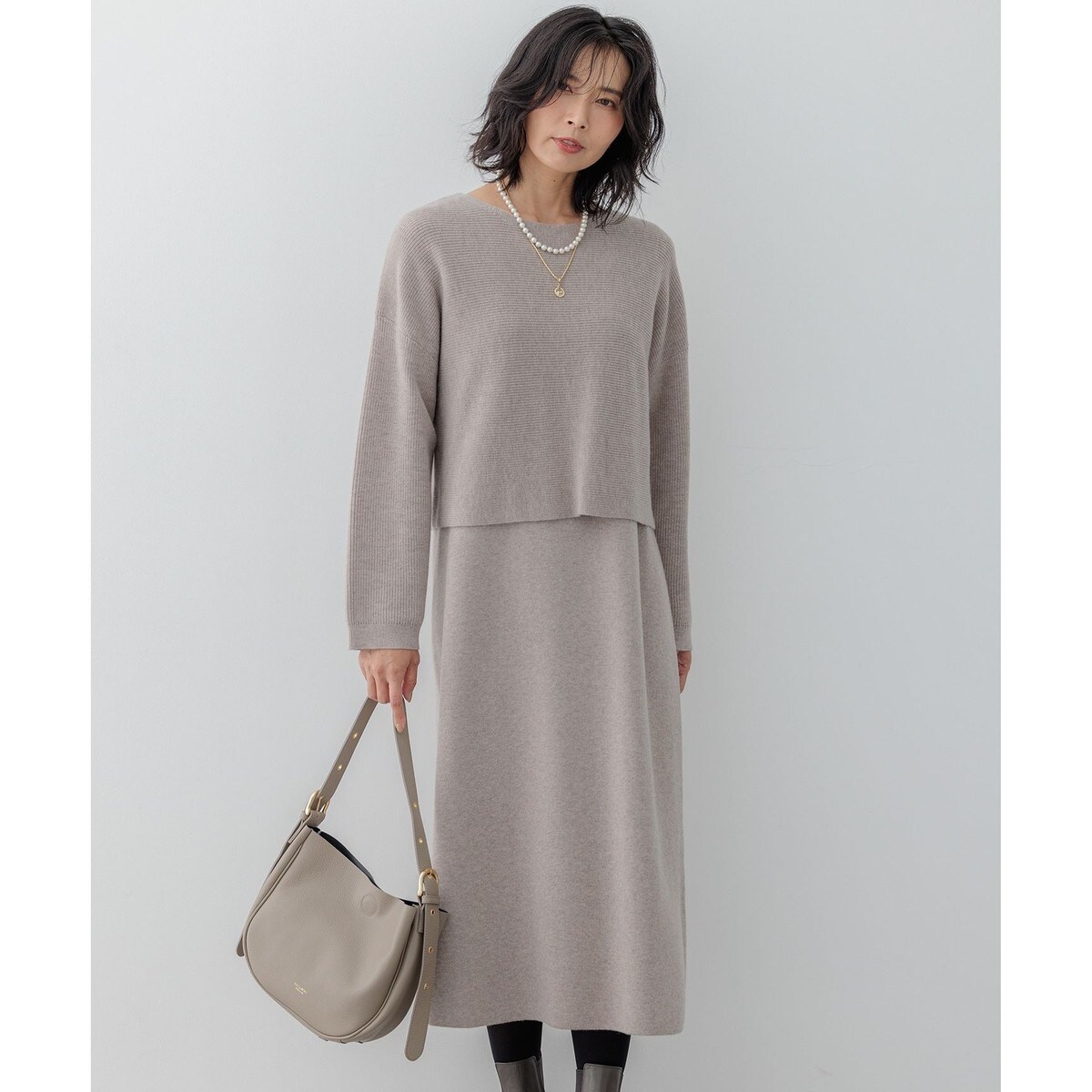洗える】レイヤードニットツイン ワンピース | 23区(23KU) | マルイ