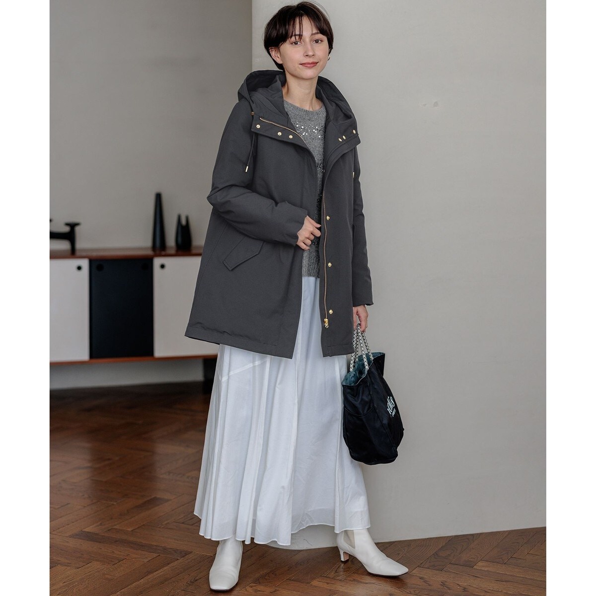 滝沢眞規子さん着用/一部店舗限定/撥水加工】ミリタリー ダウンコート