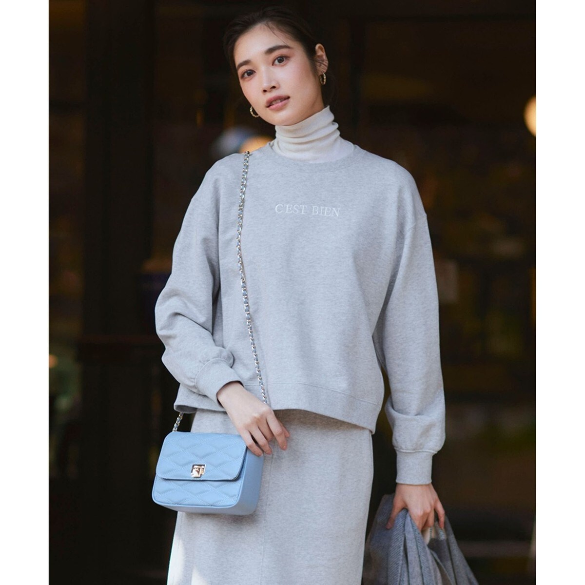 接触冷感/洗える】BON-PRESAGE ロゴ フレンチスリーブ Tシャツ