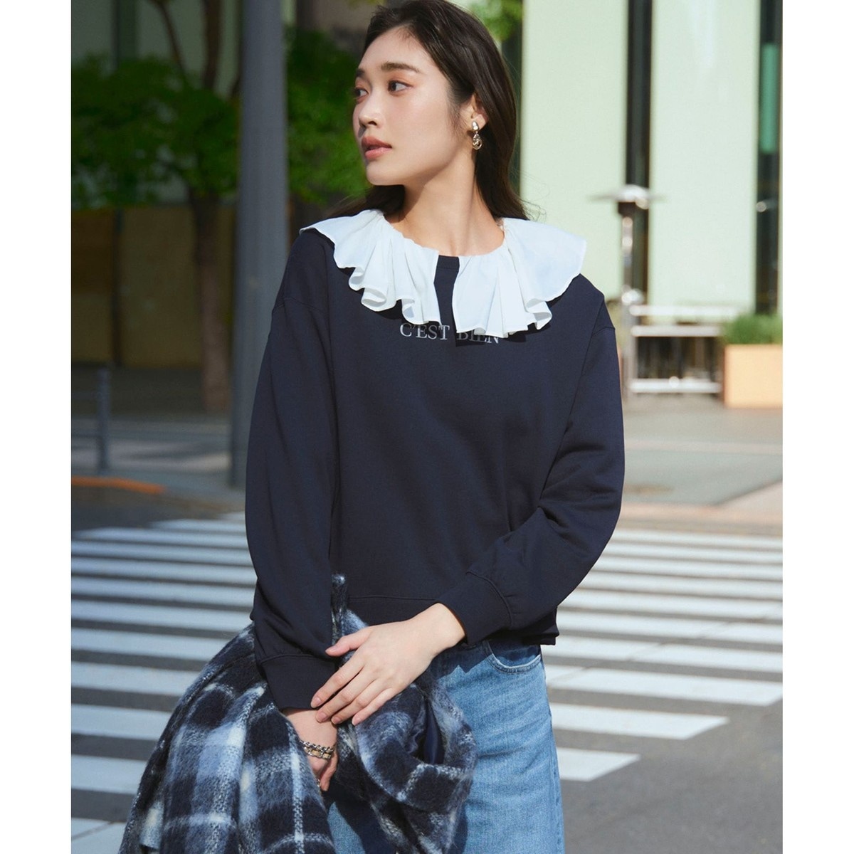 【接触冷感/洗える】BON-PRESAGE ロゴ フレンチスリーブ Tシャツ 接触冷感/洗える】BON-PRESAGE ロゴ フレンチスリーブ Tシャツ