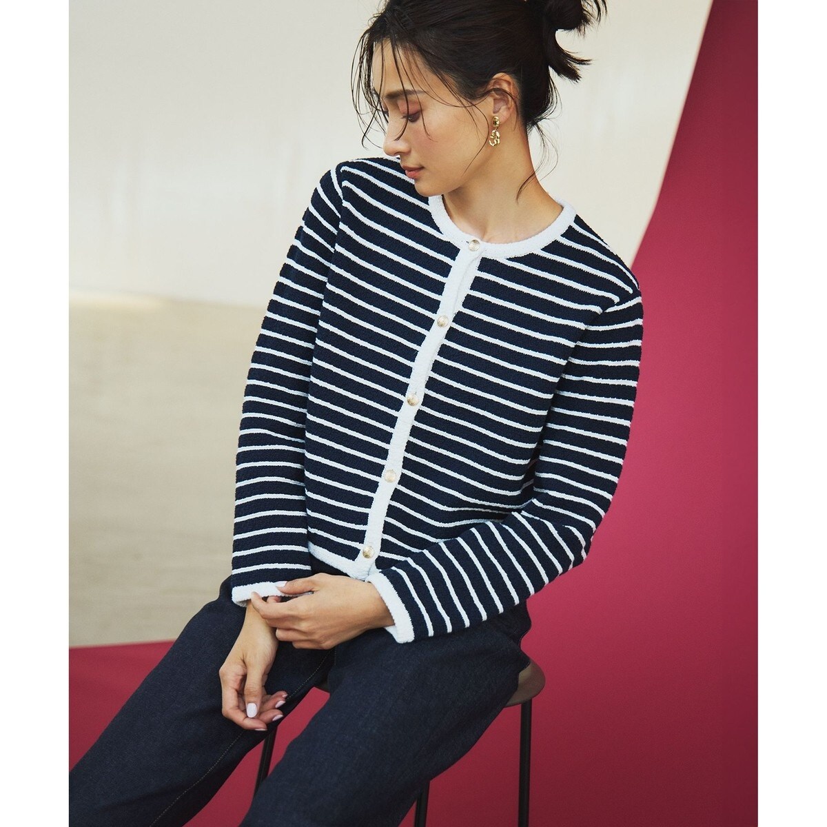 23区【Oggi掲載/洗える】プレミアムビオコットン カーディガン 23区｜【Oggi6月号掲載/洗える】プレミアムビオコットン