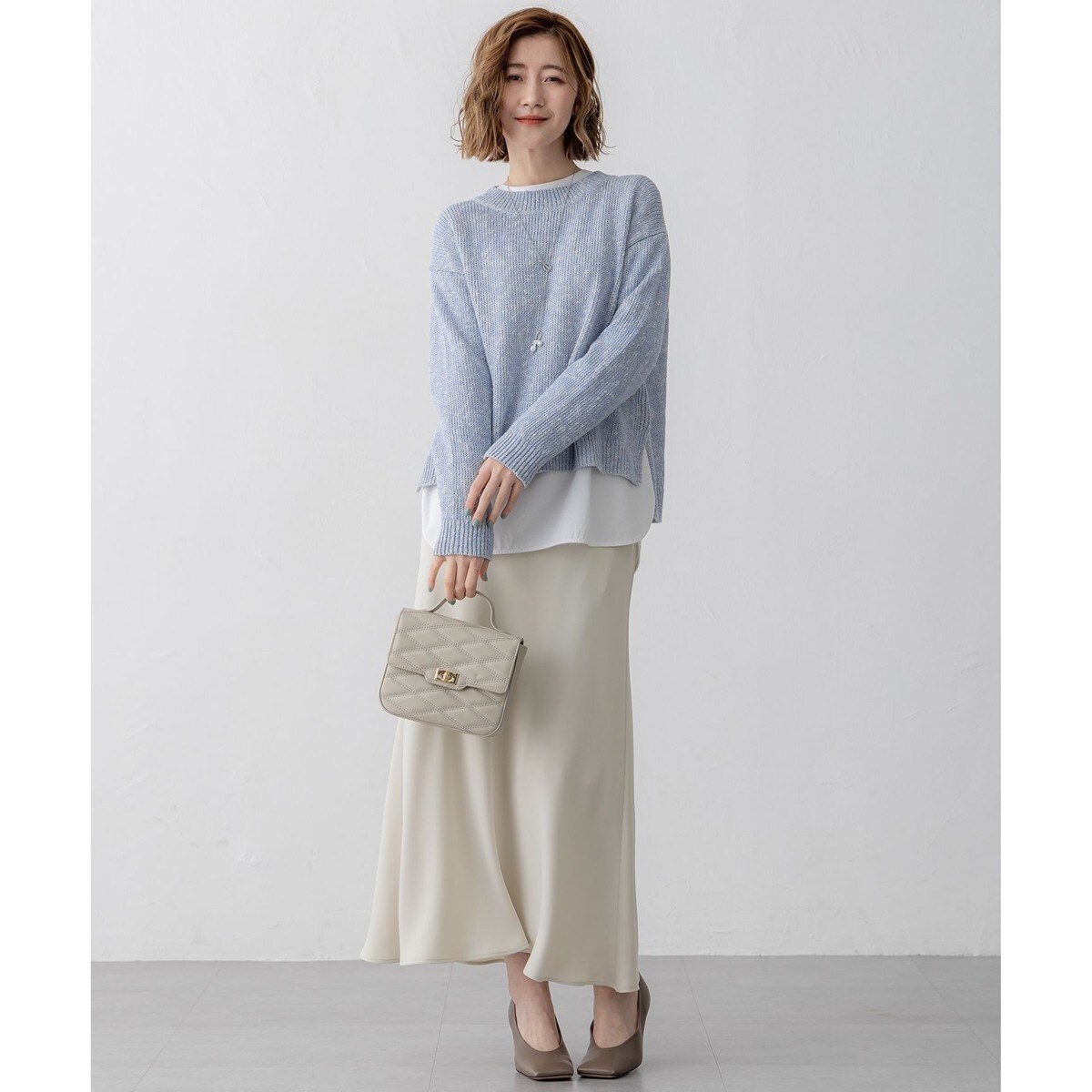 洗える】コットンルレックスリリー カラーニット | 23区(23KU