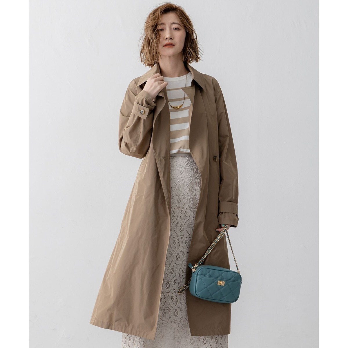 美品＊23区 マルチwayタフタダウンライナーコート 38 ブラウン系 洗える 新色追加／洗える／撥水加工】シレータフタ ロング ダウンコート